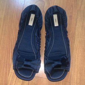 Zara Satin bow ballet flats